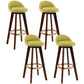 Contemporary Rubberwood Home Stool Footrest Upholstered Bar Stools
