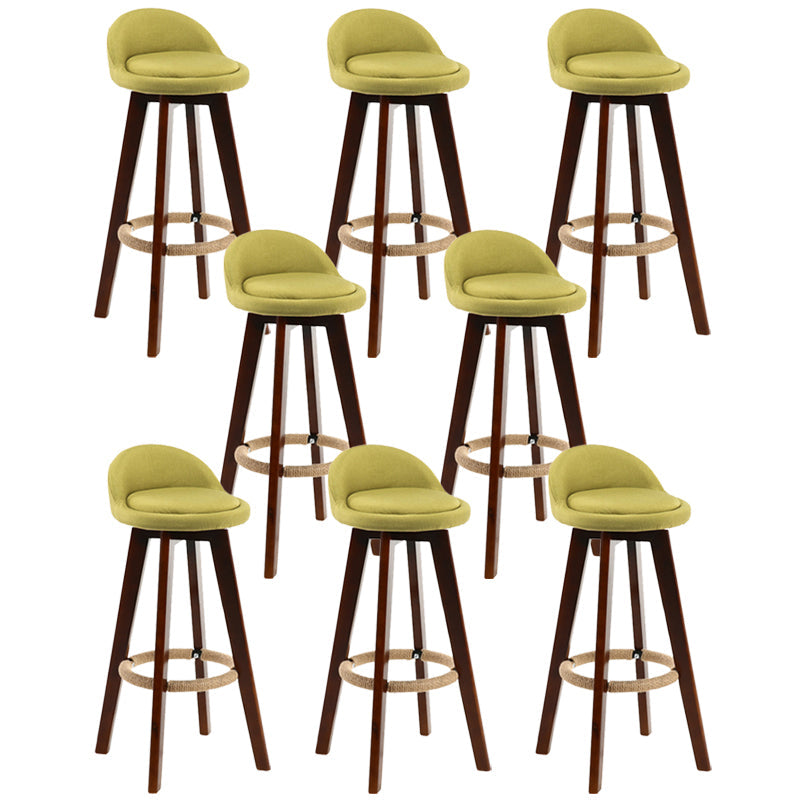 Contemporary Rubberwood Home Stool Footrest Upholstered Bar Stools