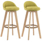 Contemporary Rubberwood Home Stool Footrest Upholstered Bar Stools