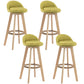 Contemporary Rubberwood Home Stool Footrest Upholstered Bar Stools