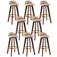 Contemporary Rubberwood Home Stool Footrest Upholstered Bar Stools
