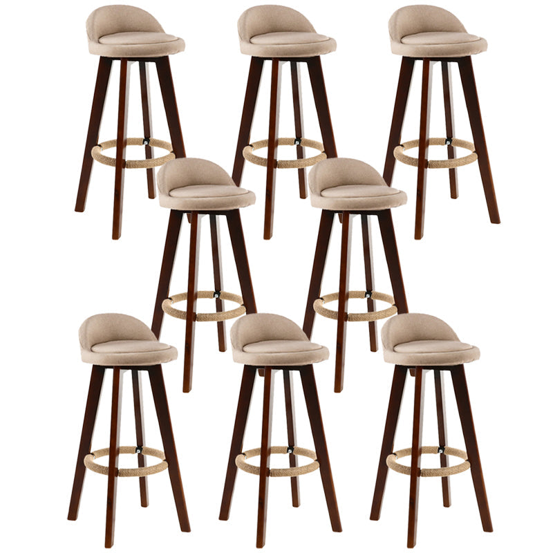 Contemporary Rubberwood Home Stool Footrest Upholstered Bar Stools