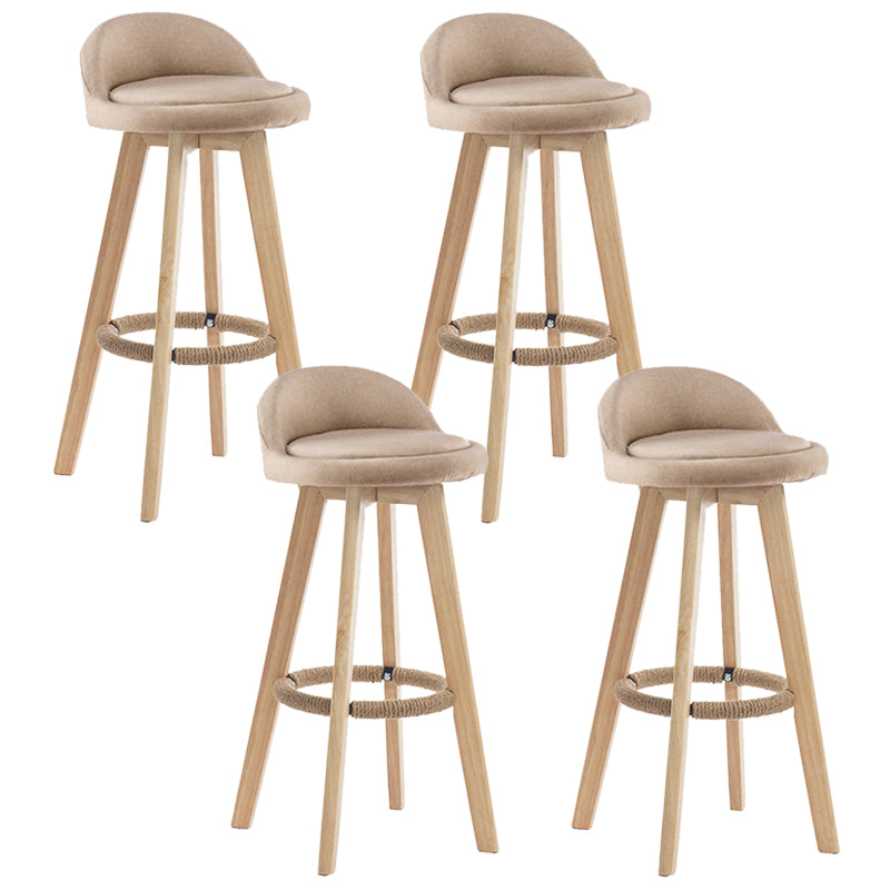 Contemporary Rubberwood Home Stool Footrest Upholstered Bar Stools