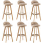 Contemporary Rubberwood Home Stool Footrest Upholstered Bar Stools