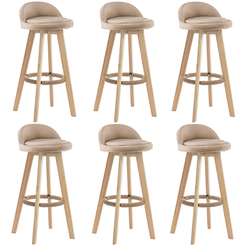 Contemporary Rubberwood Home Stool Footrest Upholstered Bar Stools