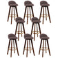 Contemporary Rubberwood Home Stool Footrest Upholstered Bar Stools