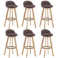 Contemporary Rubberwood Home Stool Footrest Upholstered Bar Stools