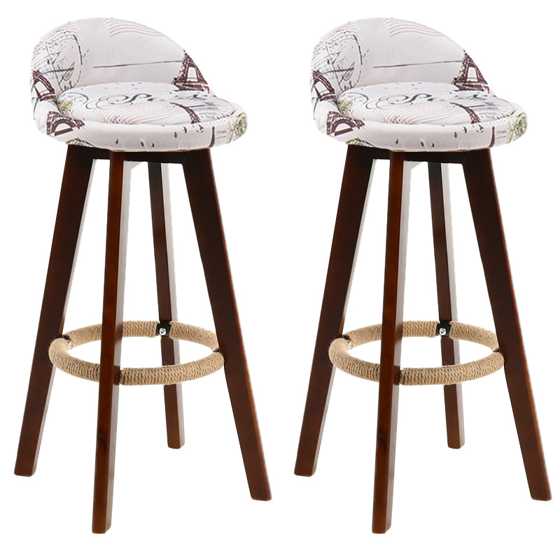 Eigentijdse rubberen hout kruk met voetsteun gestoffeerde barkrukken