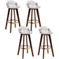Contemporary Rubberwood Home Stool Footrest Upholstered Bar Stools