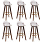 Contemporary Rubberwood Home Stool Footrest Upholstered Bar Stools