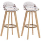 Contemporary Rubberwood Home Stool Footrest Upholstered Bar Stools