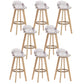 Contemporary Rubberwood Home Stool Footrest Upholstered Bar Stools