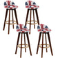 Contemporary Rubberwood Home Stool Footrest Upholstered Bar Stools