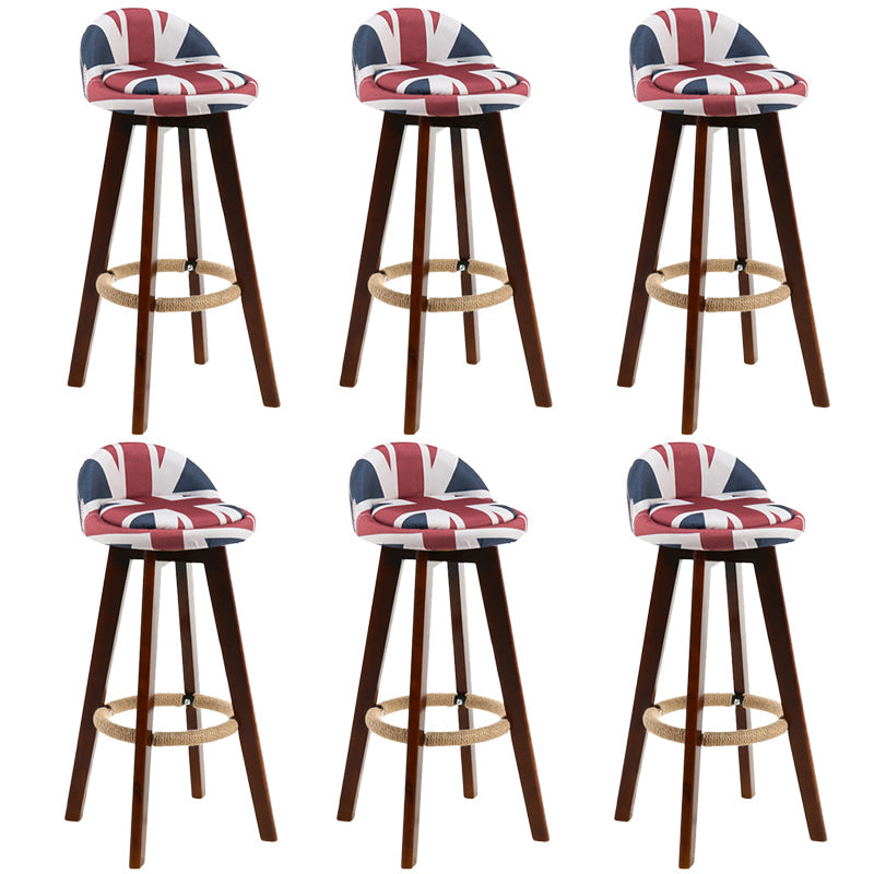 Eigentijdse rubberen hout kruk met voetsteun gestoffeerde barkrukken