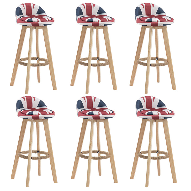 Eigentijdse rubberen hout kruk met voetsteun gestoffeerde barkrukken