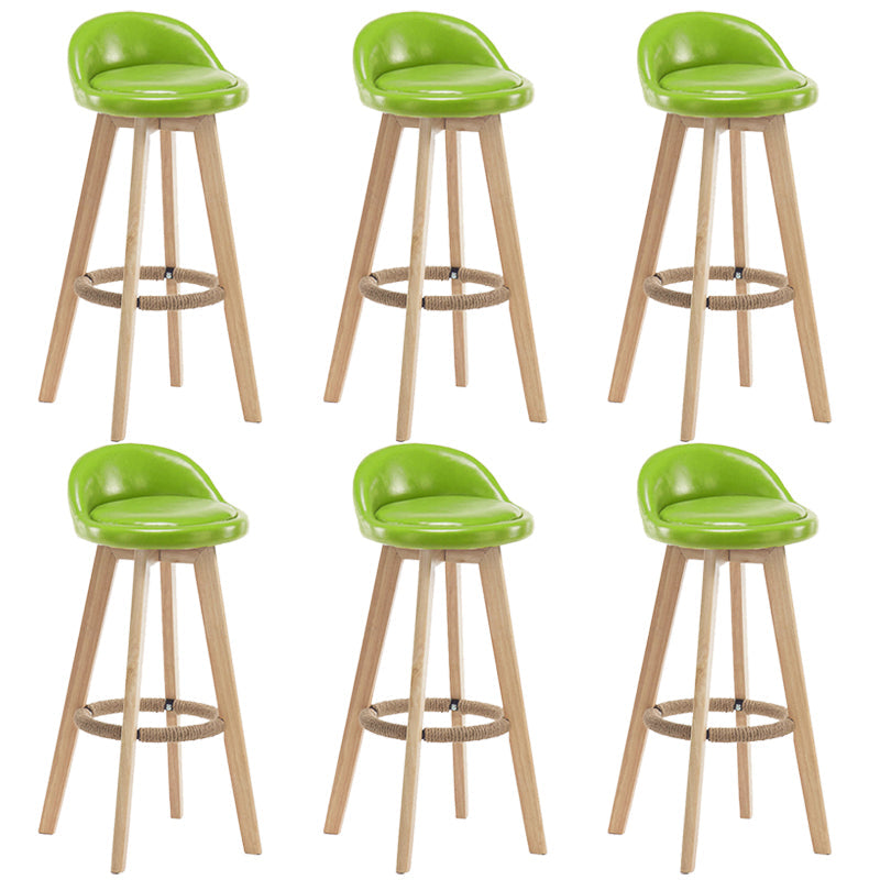 Contemporary Rubberwood Home Stool Footrest Upholstered Bar Stools