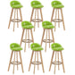 Contemporary Rubberwood Home Stool Footrest Upholstered Bar Stools