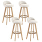 Contemporary Rubberwood Home Stool Footrest Upholstered Bar Stools
