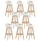 Contemporary Rubberwood Home Stool Footrest Upholstered Bar Stools