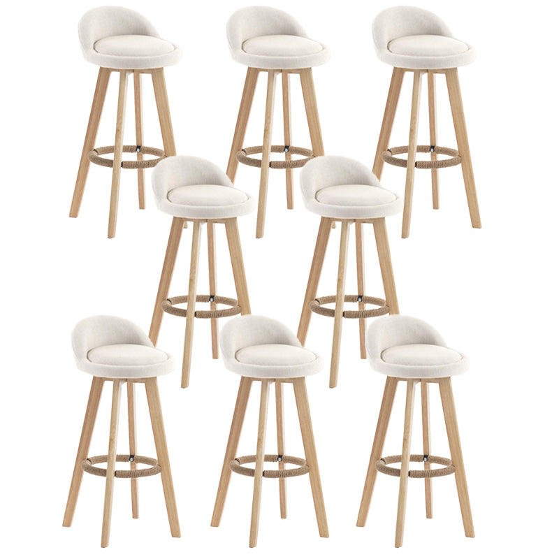 Contemporary Rubberwood Home Stool Footrest Upholstered Bar Stools