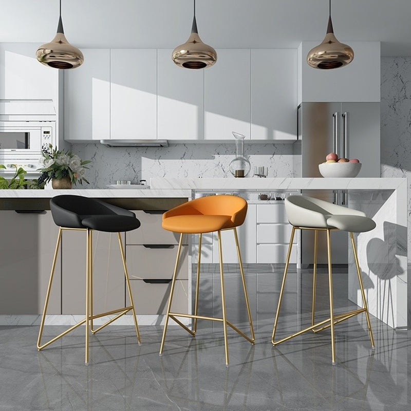 Tabouret de comptoir sans bras en cuir en cuir en cuir