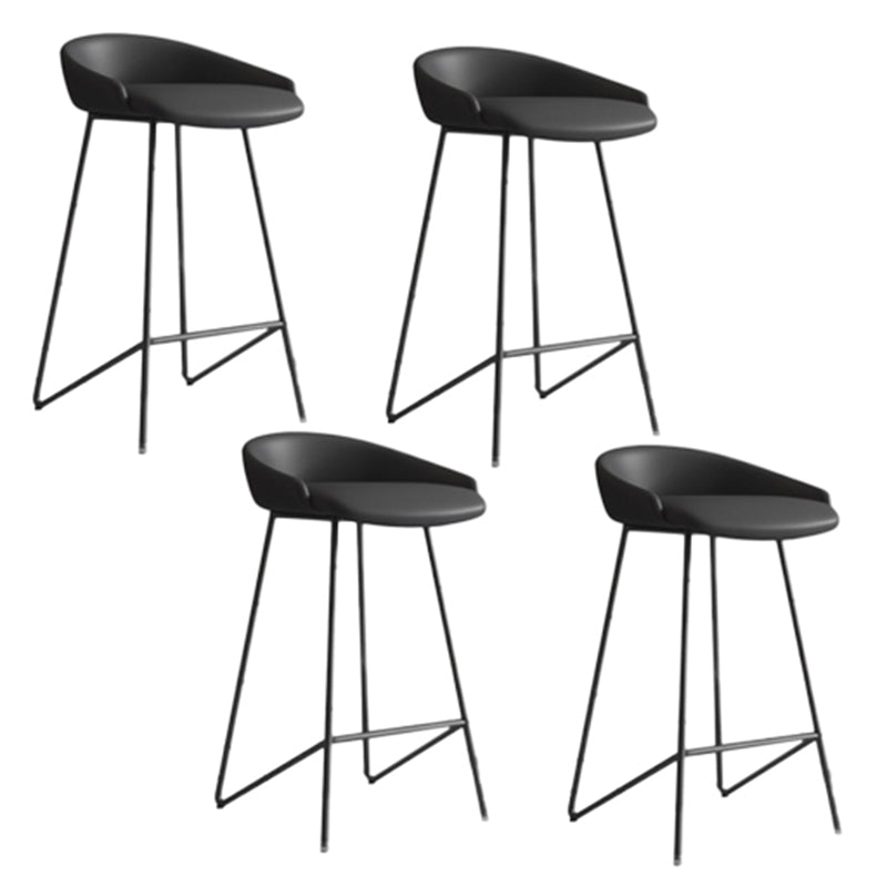 Faux Leder Armless Counterhocker Industrial Low Back Bar Stool