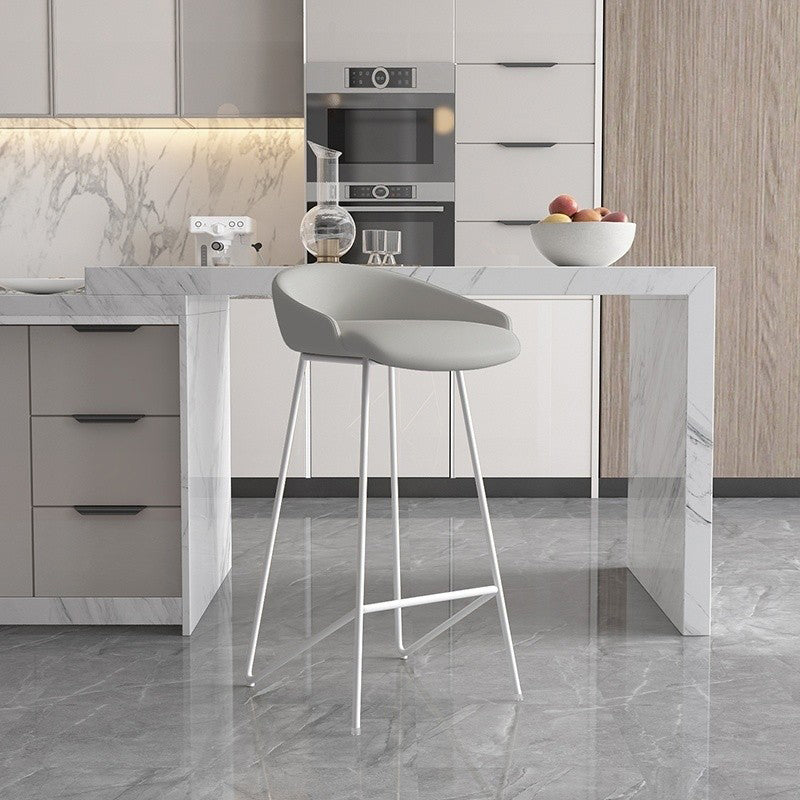 Faux lederen armloze tegenriem industriële low -back barkruk