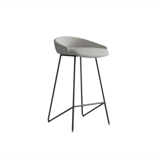 Faux Leather Armless Counter Stool Industrial Low Back Bar Stool Grey 1 Piece Counter Stool(26"H)