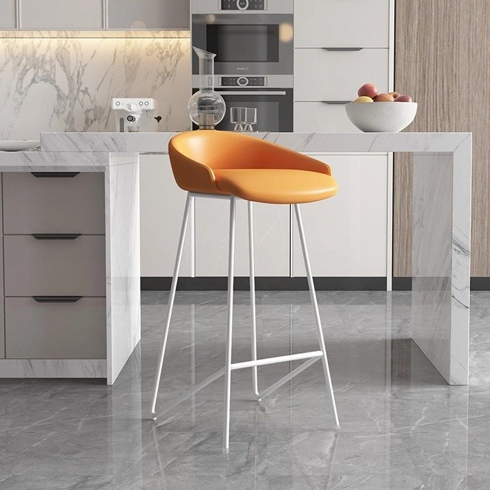 Faux Leder Armless Counterhocker Industrial Low Back Bar Stool