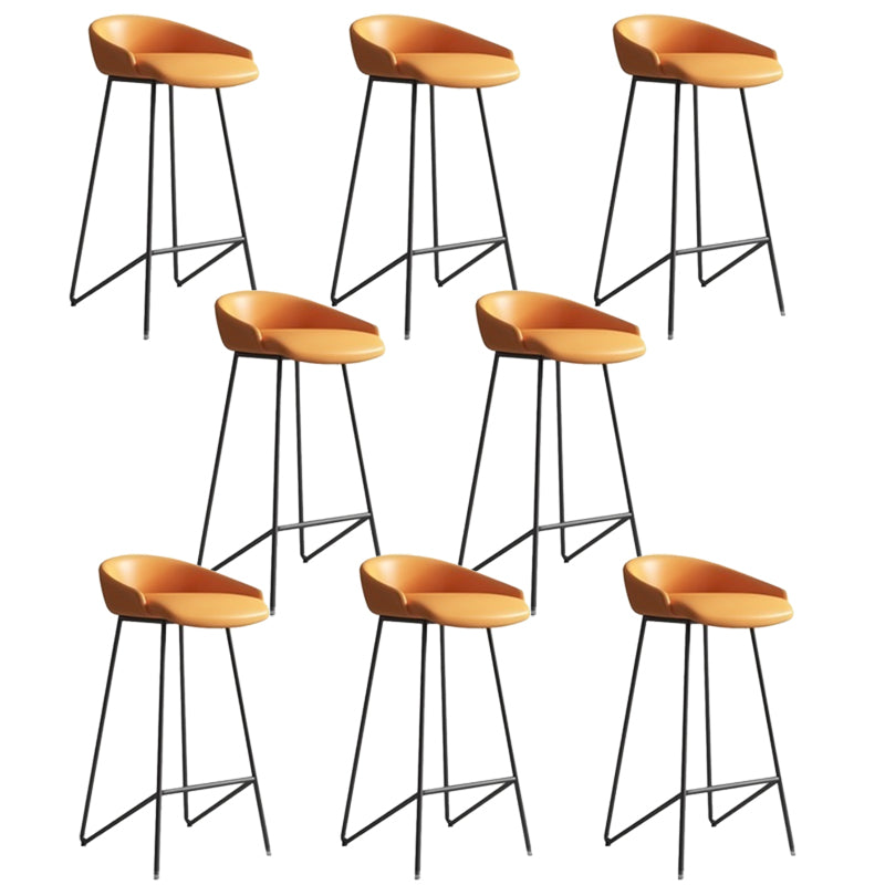 Faux lederen armloze tegenriem industriële low -back barkruk