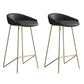 Faux Leather Armless Counter Stool Industrial Low Back Bar Stool