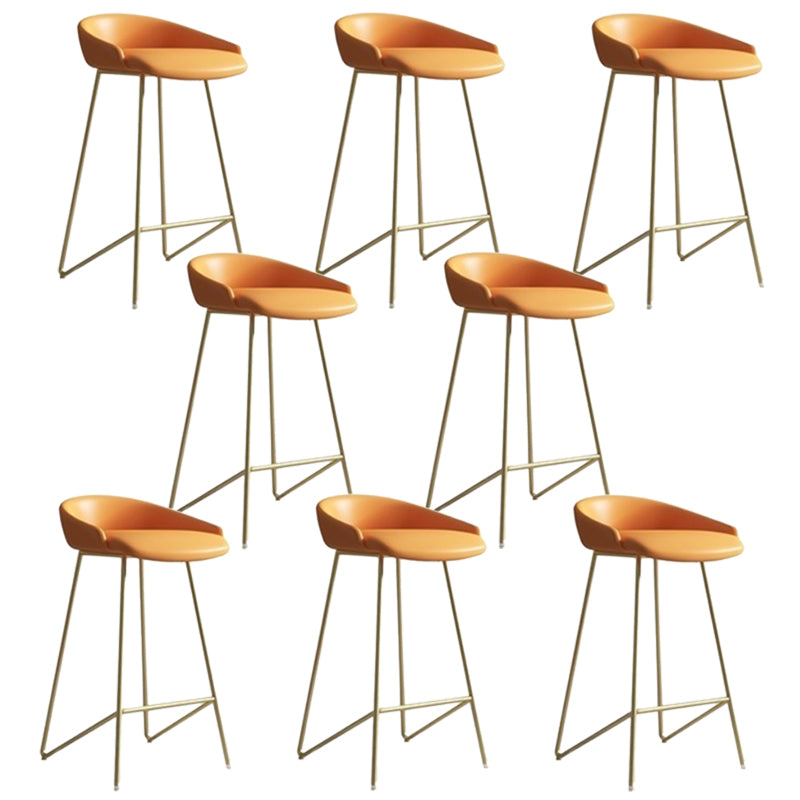 Taburete de mostrador sin brazo de cuero sintético taburete de barra de espalda industrial