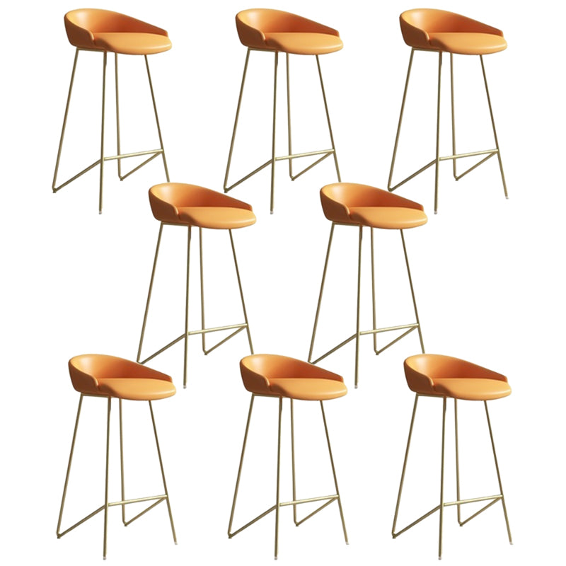 Taburete de mostrador sin brazo de cuero sintético taburete de barra de espalda industrial