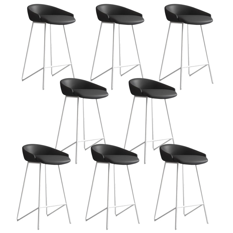 Faux Leather Armless Counter Stool Industrial Low Back Bar Stool