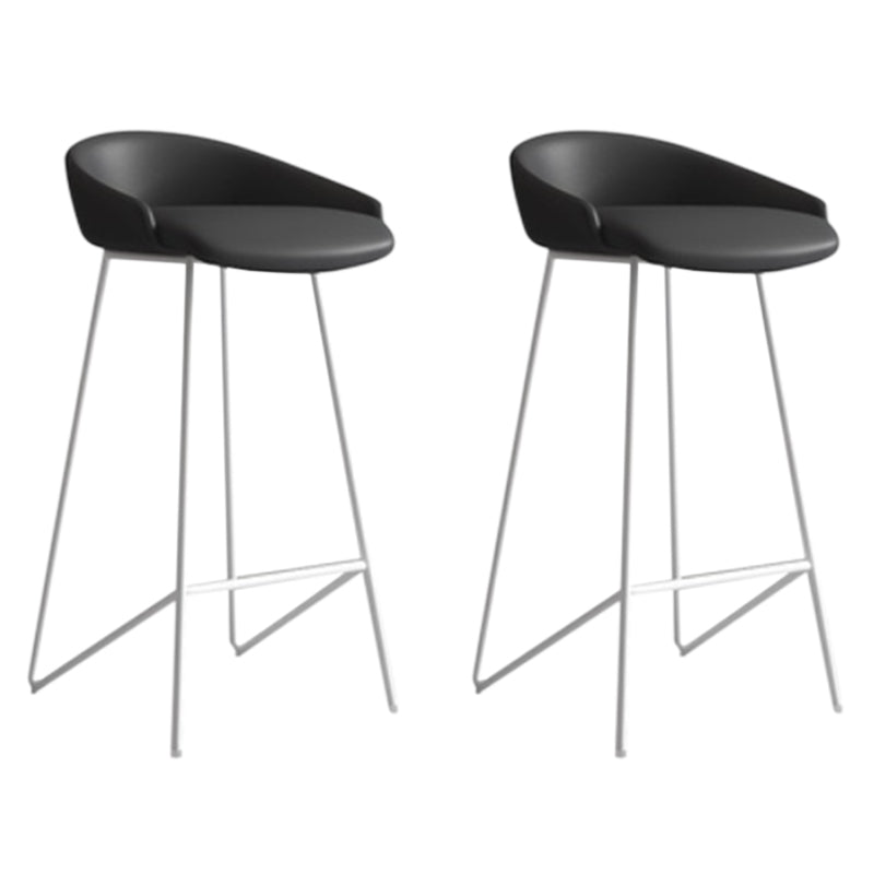 Taburete de mostrador sin brazo de cuero sintético taburete de barra de espalda industrial