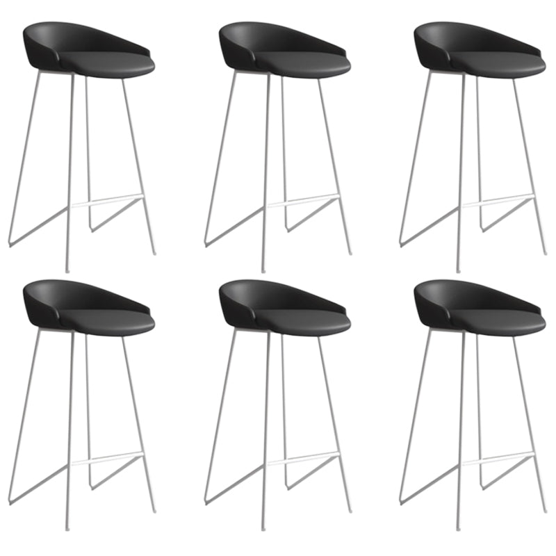 Taburete de mostrador sin brazo de cuero sintético taburete de barra de espalda industrial