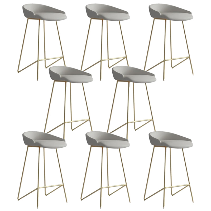 Faux Leather Armless Counter Stool Industrial Low Back Bar Stool