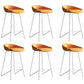 Faux Leather Armless Counter Stool Industrial Low Back Bar Stool