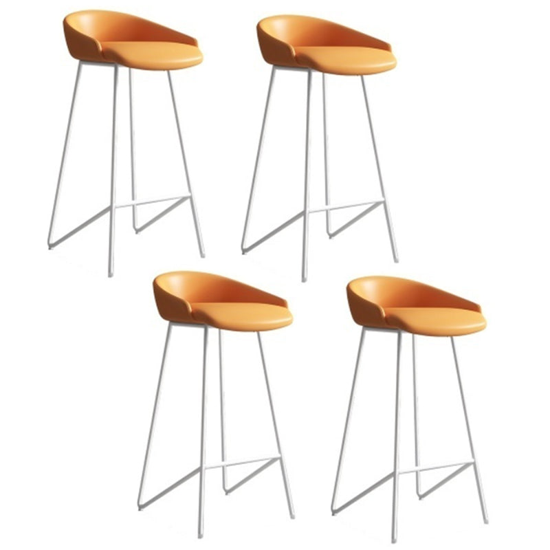 Taburete de mostrador sin brazo de cuero sintético taburete de barra de espalda industrial