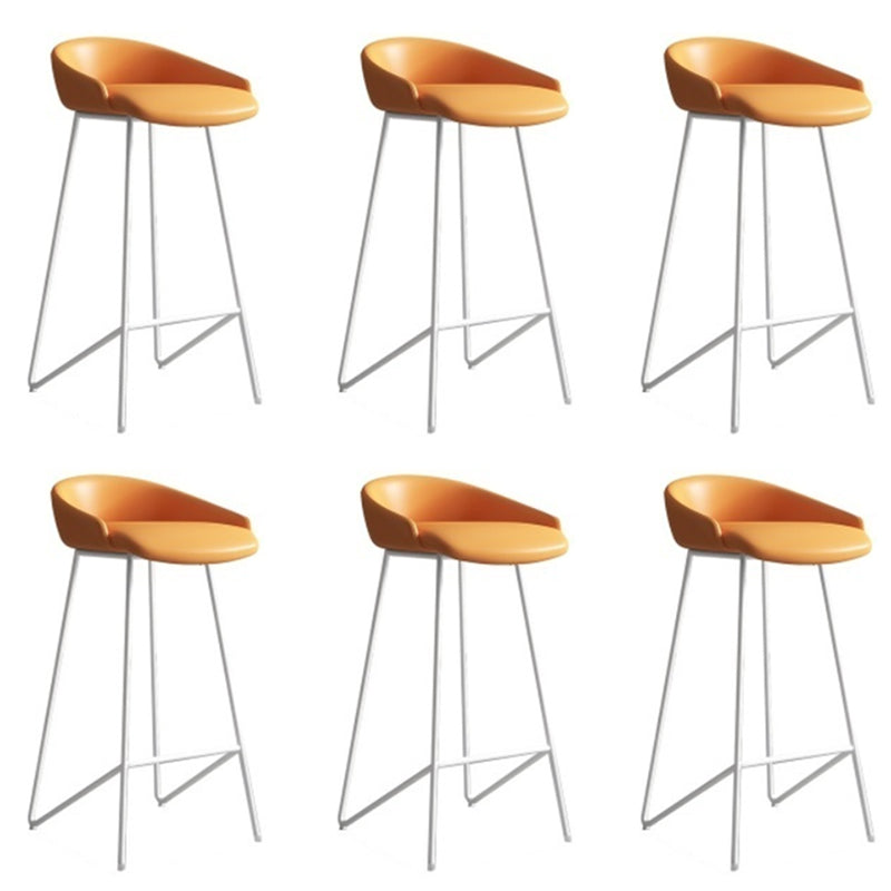 Taburete de mostrador sin brazo de cuero sintético taburete de barra de espalda industrial