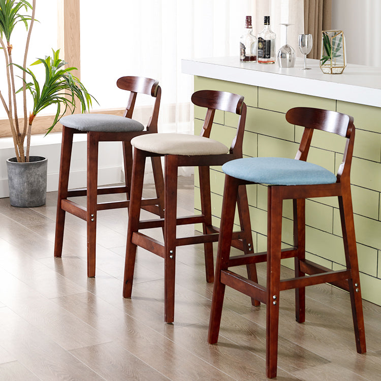 Modern Milk Tea Shop  Footrest Stool Matte Finish Upholstered Bar Stools