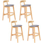 Modern Milk Tea Shop  Footrest Stool Matte Finish Upholstered Bar Stools