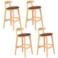 Modern Milk Tea Shop  Footrest Stool Matte Finish Upholstered Bar Stools