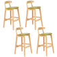 Modern Milk Tea Shop  Footrest Stool Matte Finish Upholstered Bar Stools