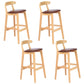 Modern Milk Tea Shop  Footrest Stool Matte Finish Upholstered Bar Stools