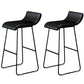 Industrial Armless Counter Stool Solid Wave Seat Bar Chair with Metal Legs Black 2 Piece Set Clearhalo 'Bar Furniture' 'Bar Stools' 'bar_stools' 'furn' 'furn_bar_stools' 'Furniture' 'Kitchen & Dining Furniture' 5946480