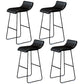 Industrial Armless Counter Stool Solid Wave Seat Bar Chair with Metal Legs Black 4 Piece Set Clearhalo 'Bar Furniture' 'Bar Stools' 'bar_stools' 'furn' 'furn_bar_stools' 'Furniture' 'Kitchen & Dining Furniture' 5946482