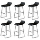 Industrial Armless Counter Stool Solid Wave Seat Bar Chair with Metal Legs Black 6 Piece Set Clearhalo 'Bar Furniture' 'Bar Stools' 'bar_stools' 'furn' 'furn_bar_stools' 'Furniture' 'Kitchen & Dining Furniture' 5946483