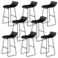 Industrial Armless Counter Stool Solid Wave Seat Bar Chair with Metal Legs Black 8 Piece Set Clearhalo 'Bar Furniture' 'Bar Stools' 'bar_stools' 'furn' 'furn_bar_stools' 'Furniture' 'Kitchen & Dining Furniture' 5946486