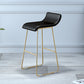 Industrial Armless Counter Stool Solid Wave Seat Bar Chair with Metal Legs Black-Gold 1 Piece Clearhalo 'Bar Furniture' 'Bar Stools' 'bar_stools' 'furn' 'furn_bar_stools' 'Furniture' 'Kitchen & Dining Furniture' 5946487
